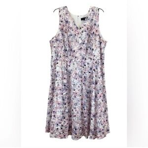 Lane Bryant Sleeveless Floral A-Line Dress in Lavender and Pink